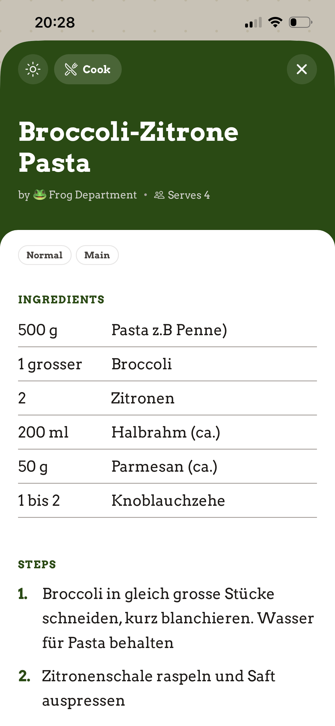 Screenshot of Tavolata
